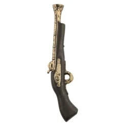Disfrazzes Armas, Espadas Y Escudos Disfraces^Trabuco de Pirata Negro y Dorado de 42 cm