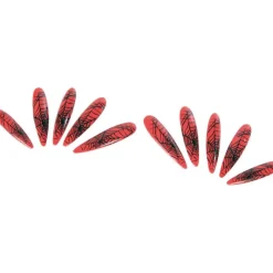 Uñas de Bruja rojas con telarañas Maquillaje Para Disfraces