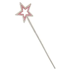 Disfrazzes Varitas Mágicas Para Disfraces^Varita con Estrella plateada y fucsia