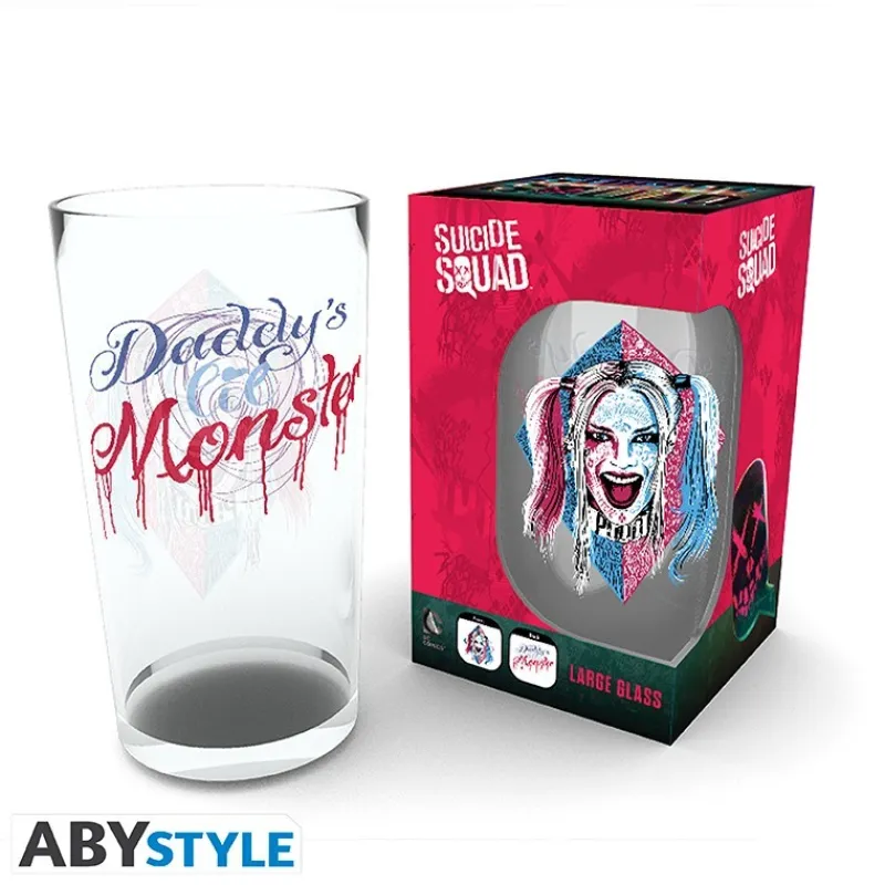 Abystyle Regalos De Villanos Dc|Más Regalos De Dc^Vaso XXL 400ml Harley Quinn Face - Caja de 2