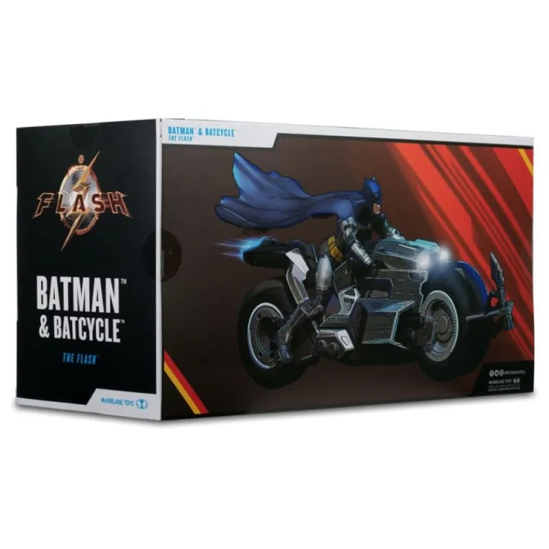 McFarlane Toys Regalos De Superhéroes Dc|Figuras Dc^Vehículo Batcycle con Batman de DC Multiverse -