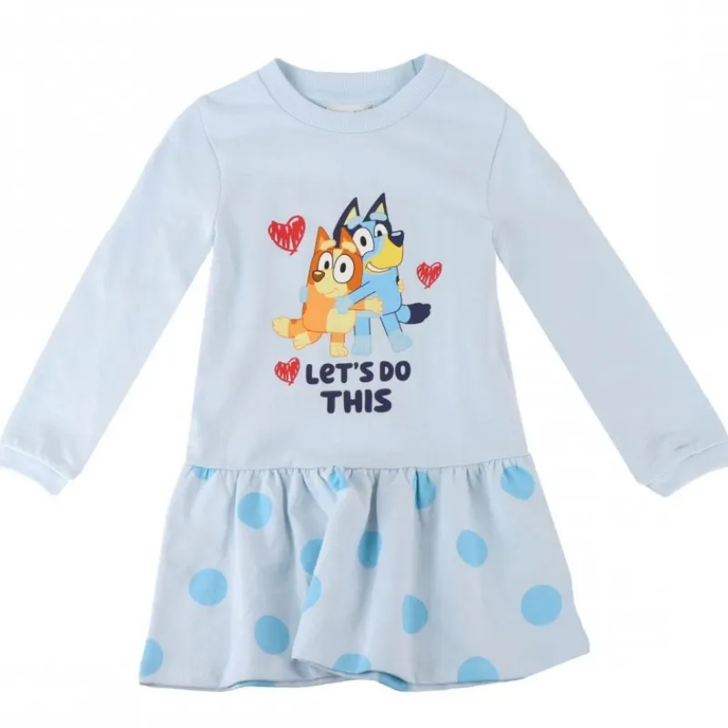 Niños Cerdá Kids Disney Para Niñas|Ropa Y Téxtil: Cosas Que Ponerse Para Niños ^Vestido Bluey French Terry para Niñas 3-6 Años 100% Algodón