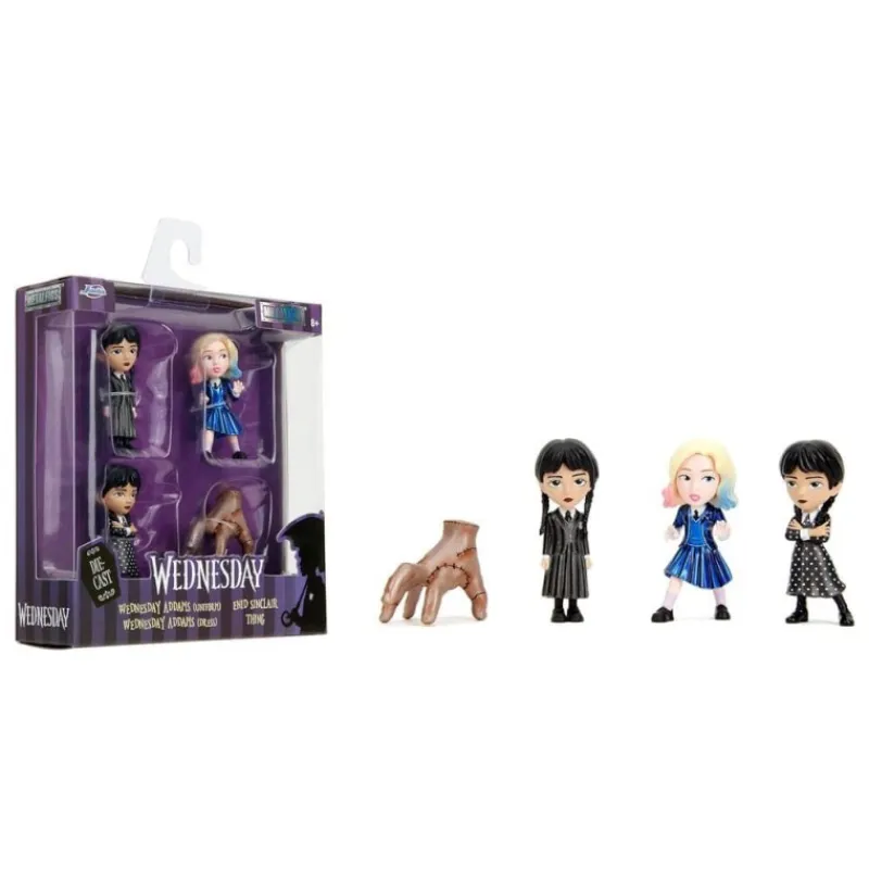 Jada Toys Miércoles Addams^Wednesday Pack de 4 Figuras Nano Metalfigs Diecast Wave 1