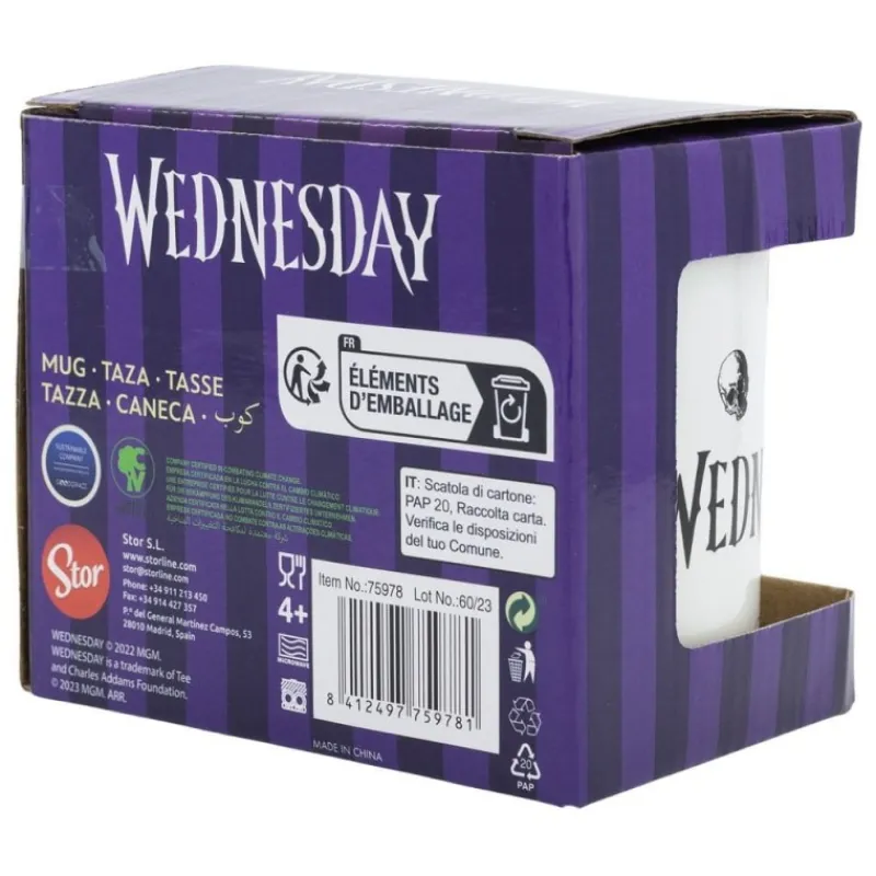New Wednesday Taza Nevermore 325 ml Licencia Oficial Miércoles Addams