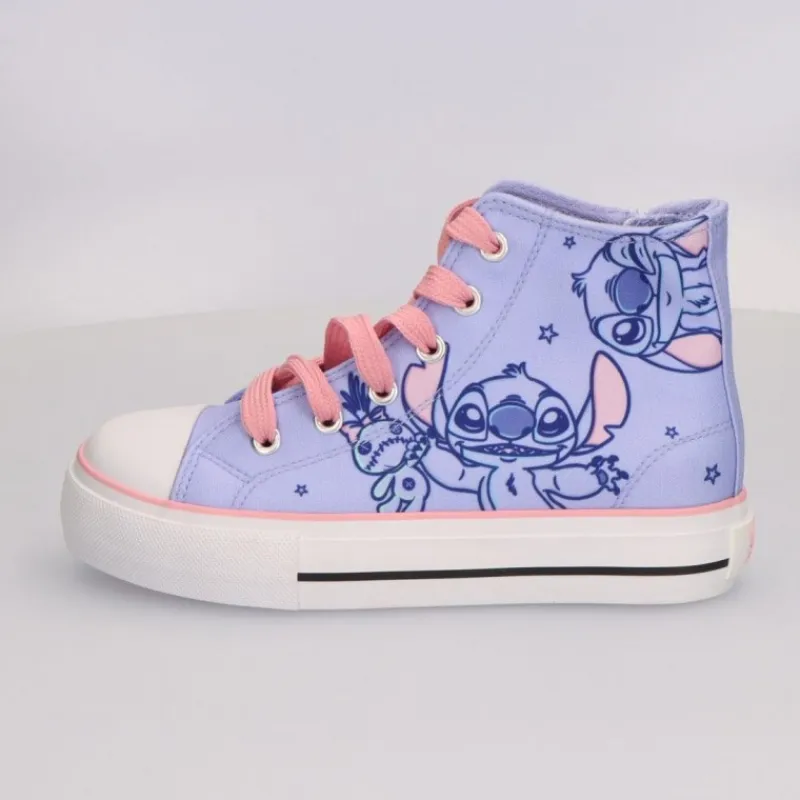 Cerdá Kids Disney Para Niñas|Calzado Kids^Zapatilla Alta de Loneta Vulcanizada Stitch