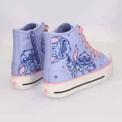 Cerdá Kids Disney Para Niñas|Calzado Kids^Zapatilla Alta de Loneta Vulcanizada Stitch